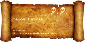 Papos Patrik névjegykártya